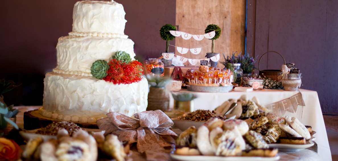 Culinary Canvas Catering Wedding Cake Display